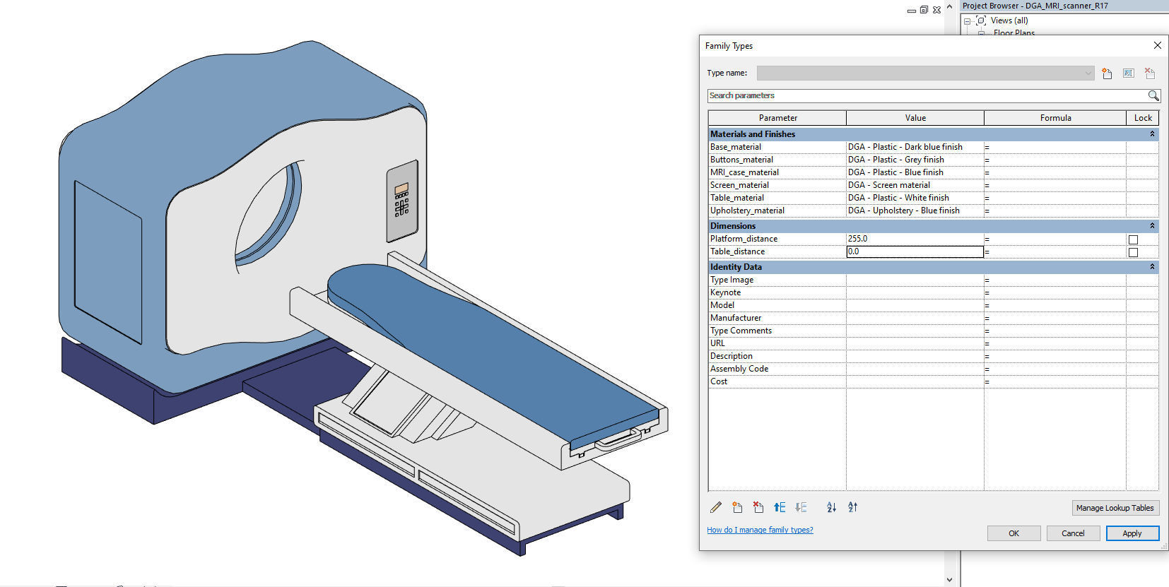 MRI scanner - Medical Equipment - Parametric Revit family Low-poly 3D model_7