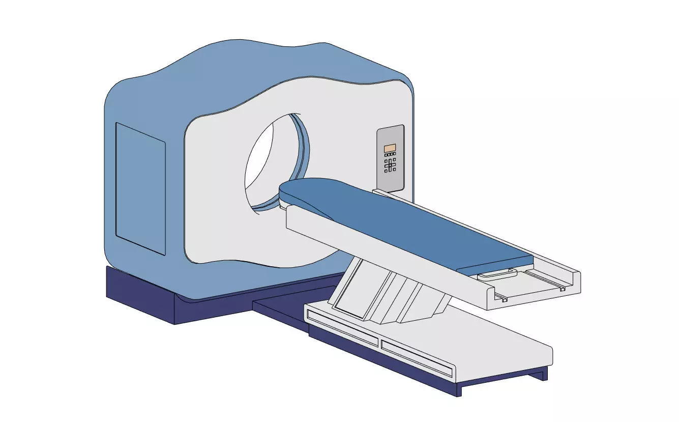 MRI scanner - Medical Equipment - Parametric Revit family Low-poly 3D model_0