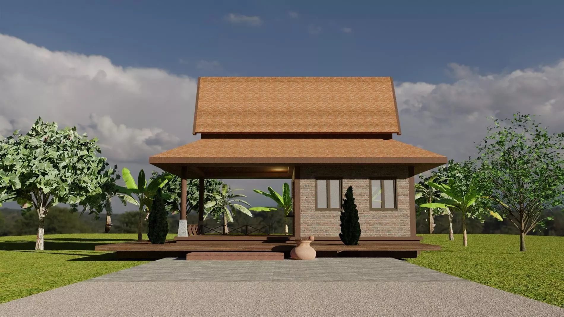 Tropical small house - 1 3D model_0