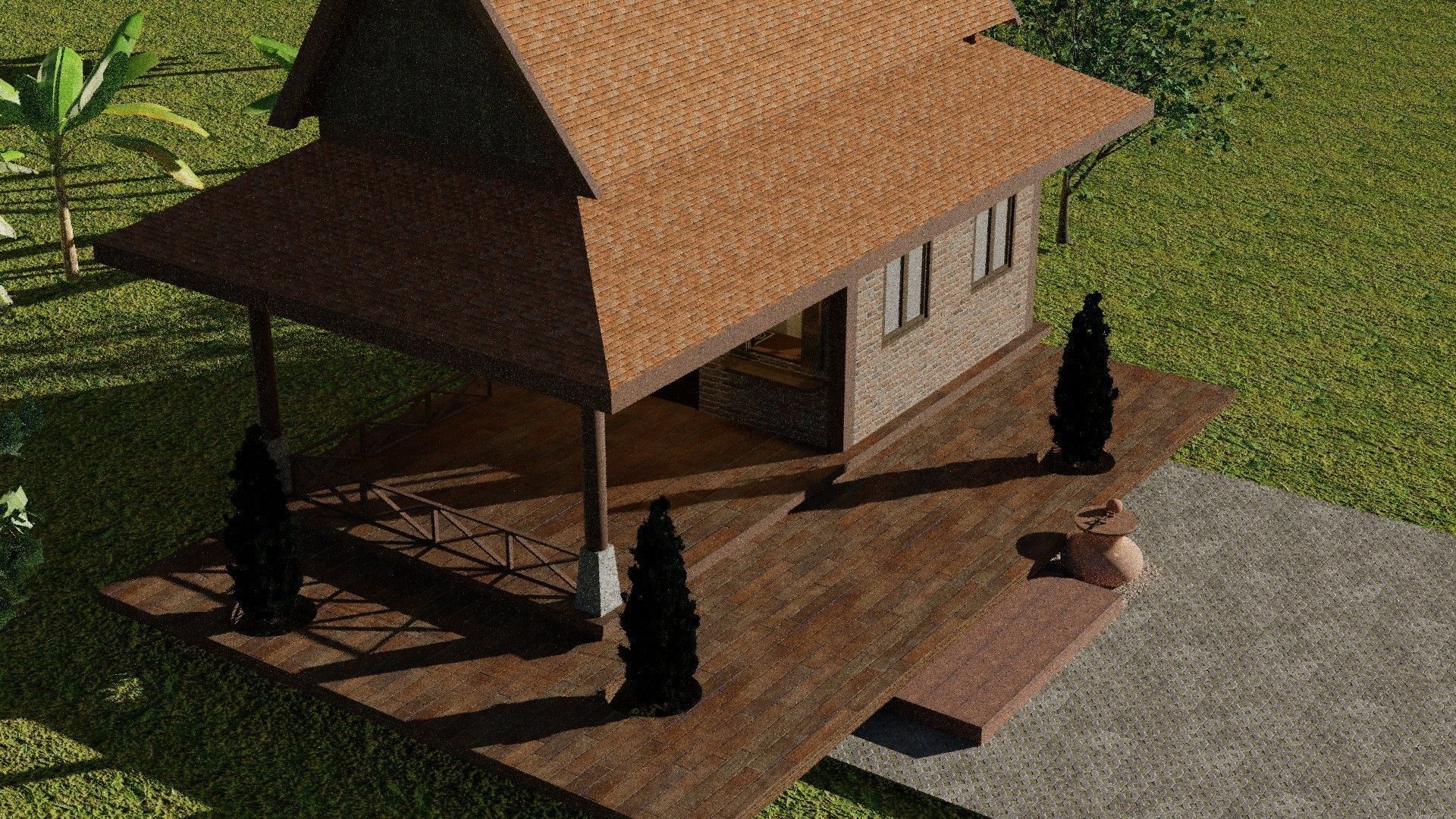 Tropical small house - 1 3D model_2