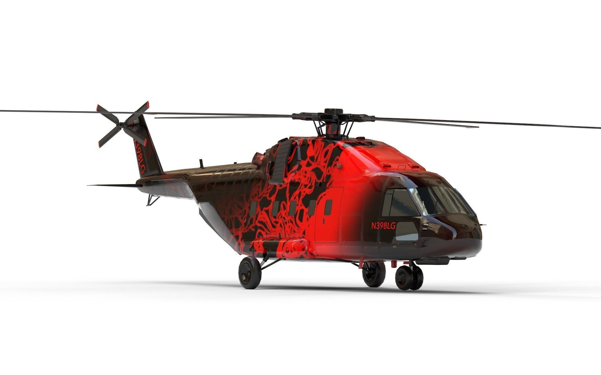 Helicopter asset Low-poly 3D model_18
