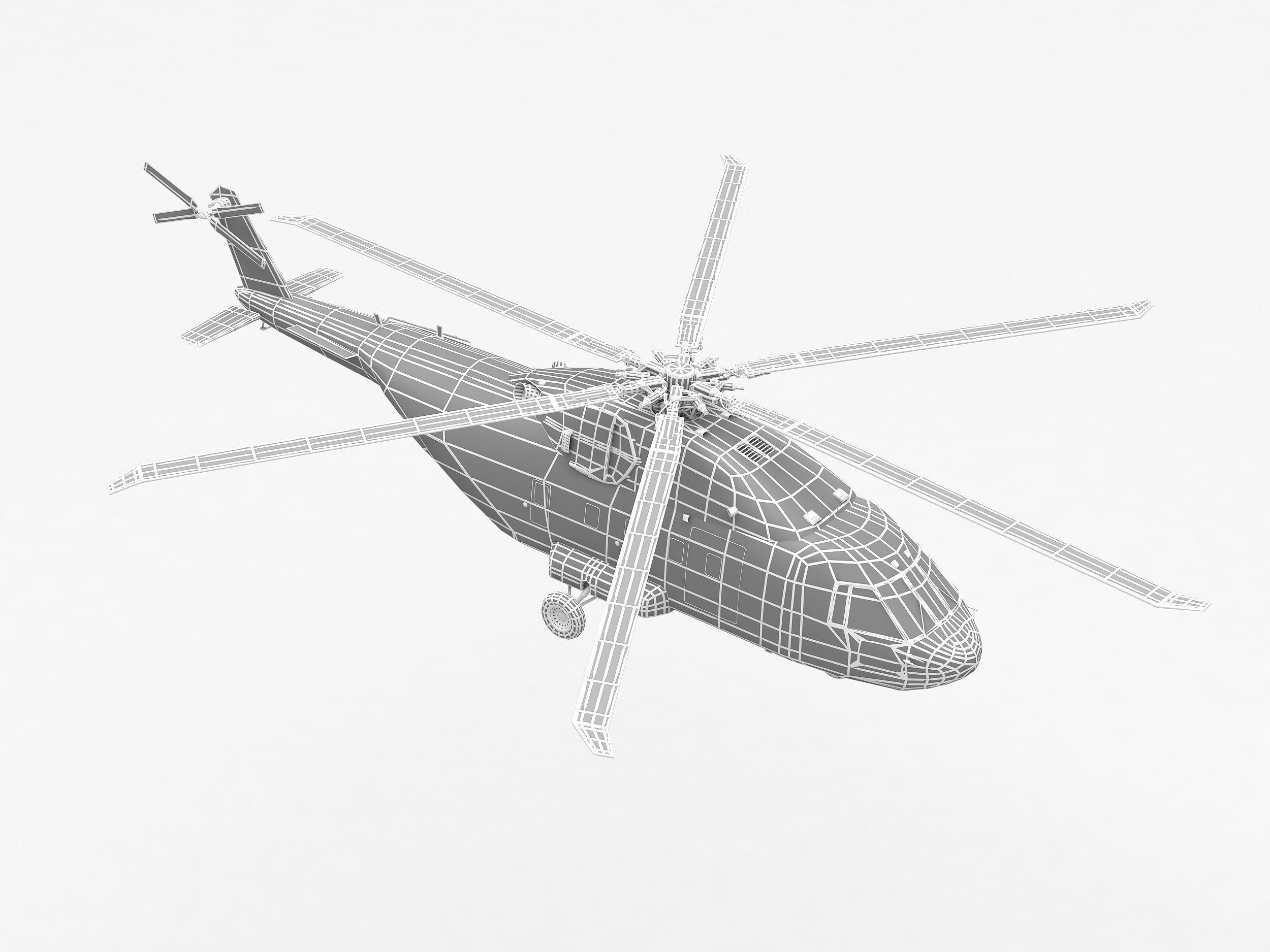 Helicopter asset Low-poly 3D model_19