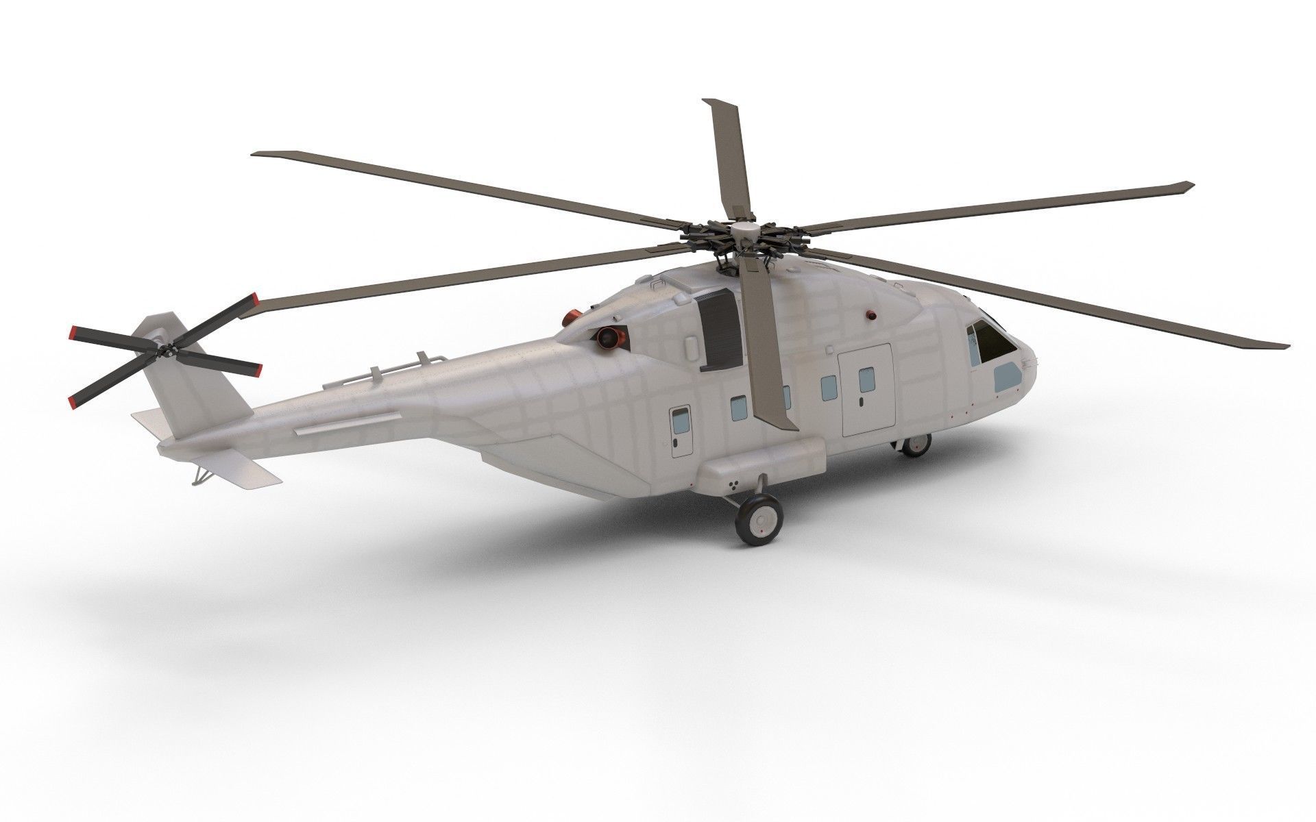 Helicopter asset Low-poly 3D model_13