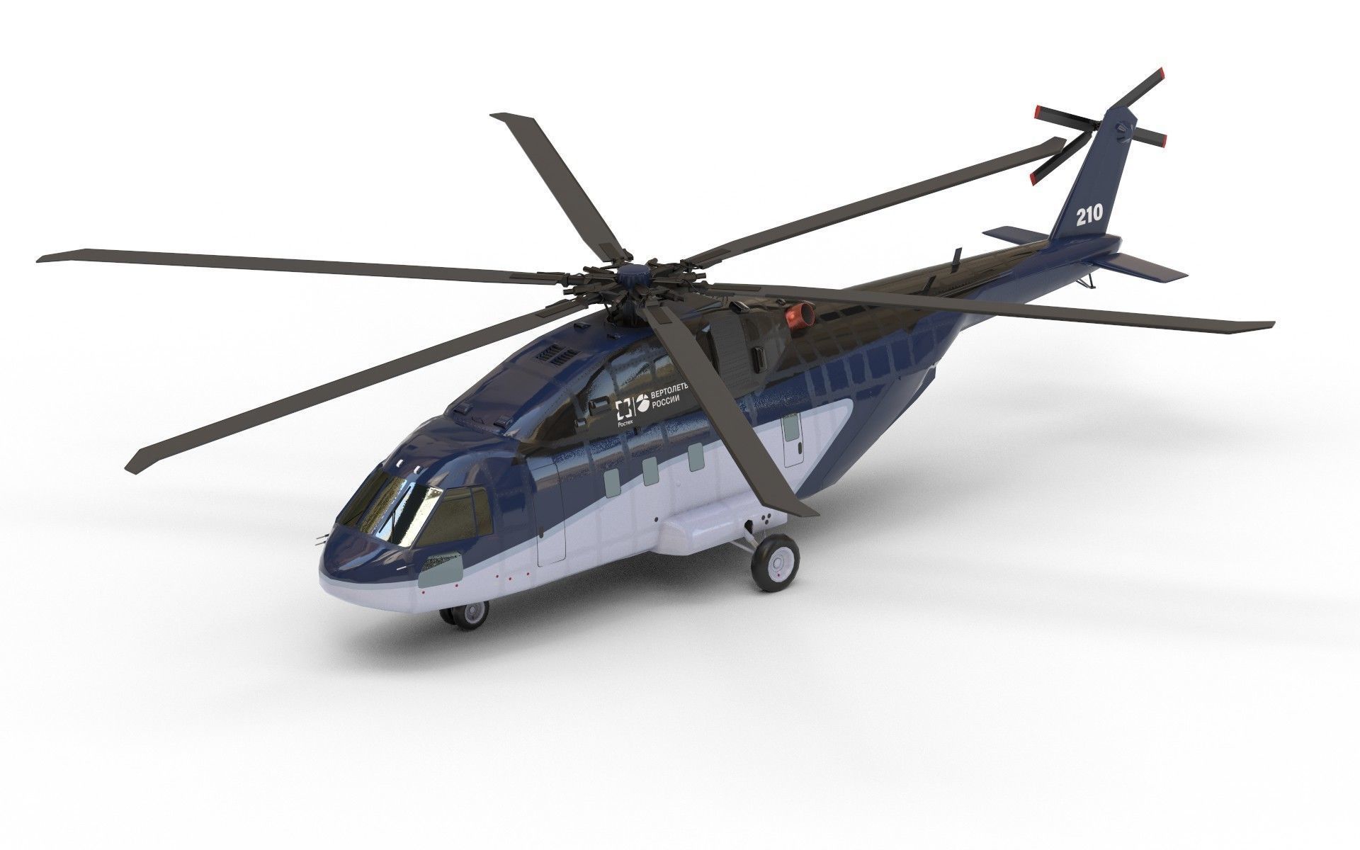 Helicopter asset Low-poly 3D model_5