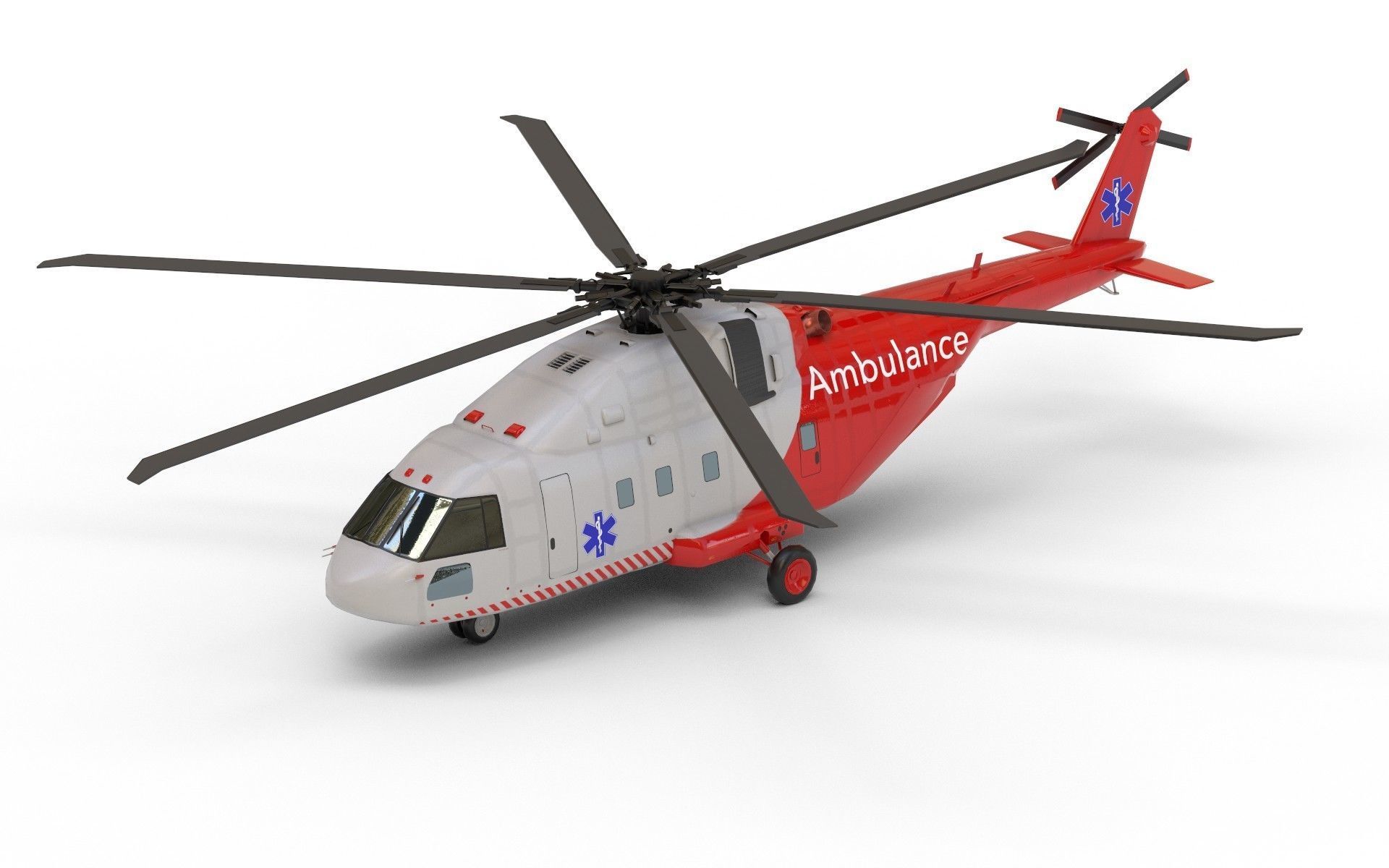 Helicopter asset Low-poly 3D model_6