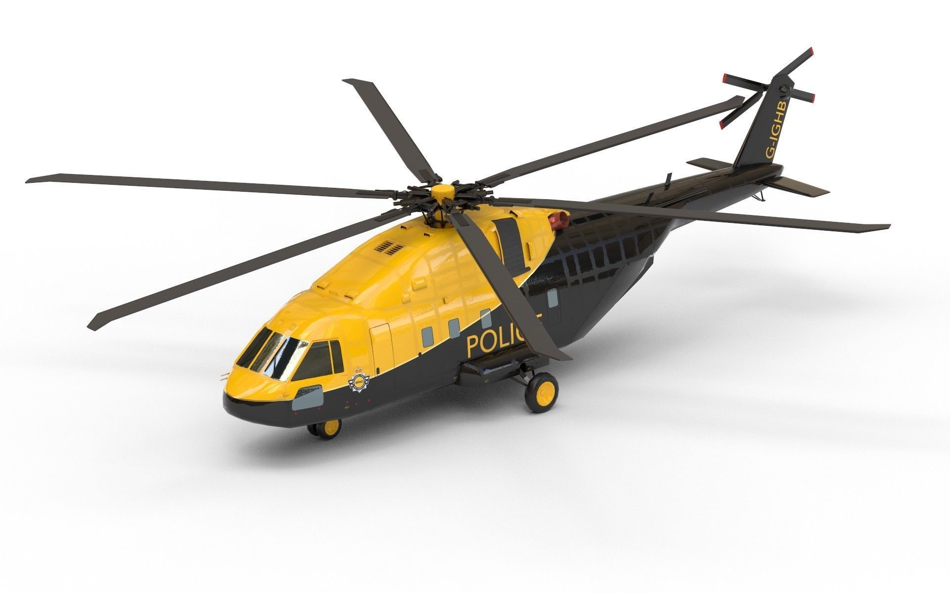Helicopter asset Low-poly 3D model_7