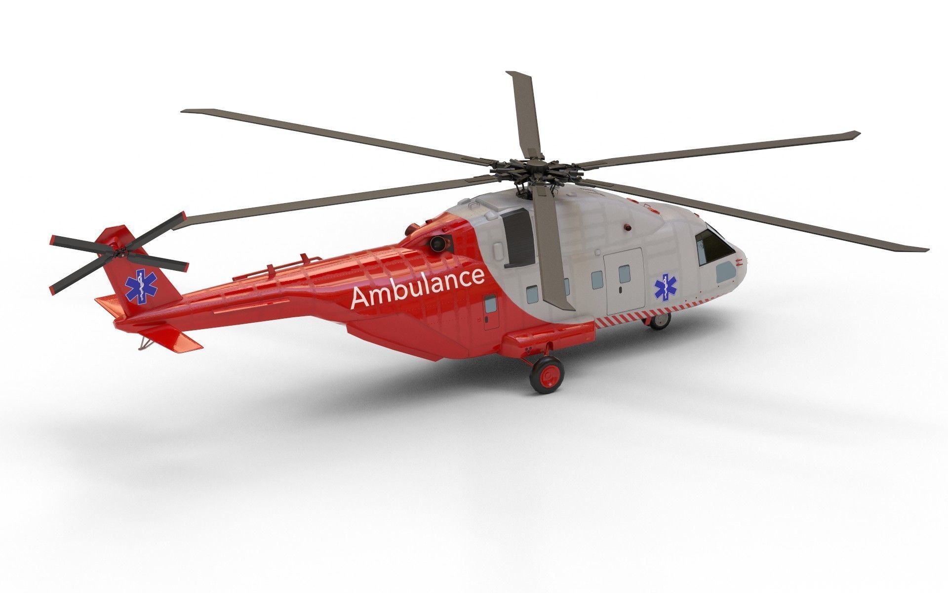 Helicopter asset Low-poly 3D model_11