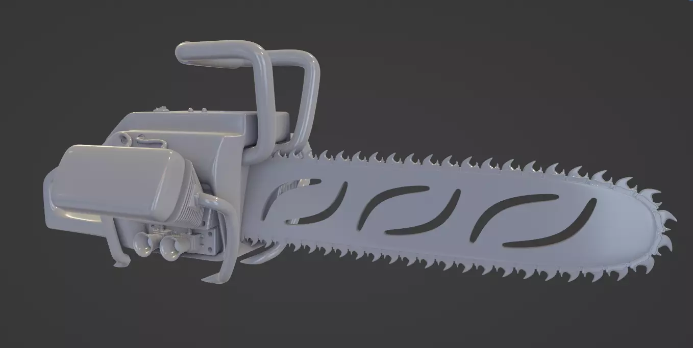 High Poly biker chainsaw 3D model