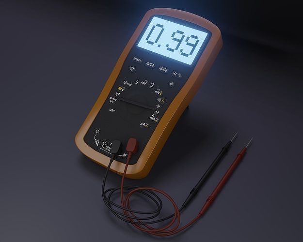 Multimeter 3D model digital Low-poly 3D model