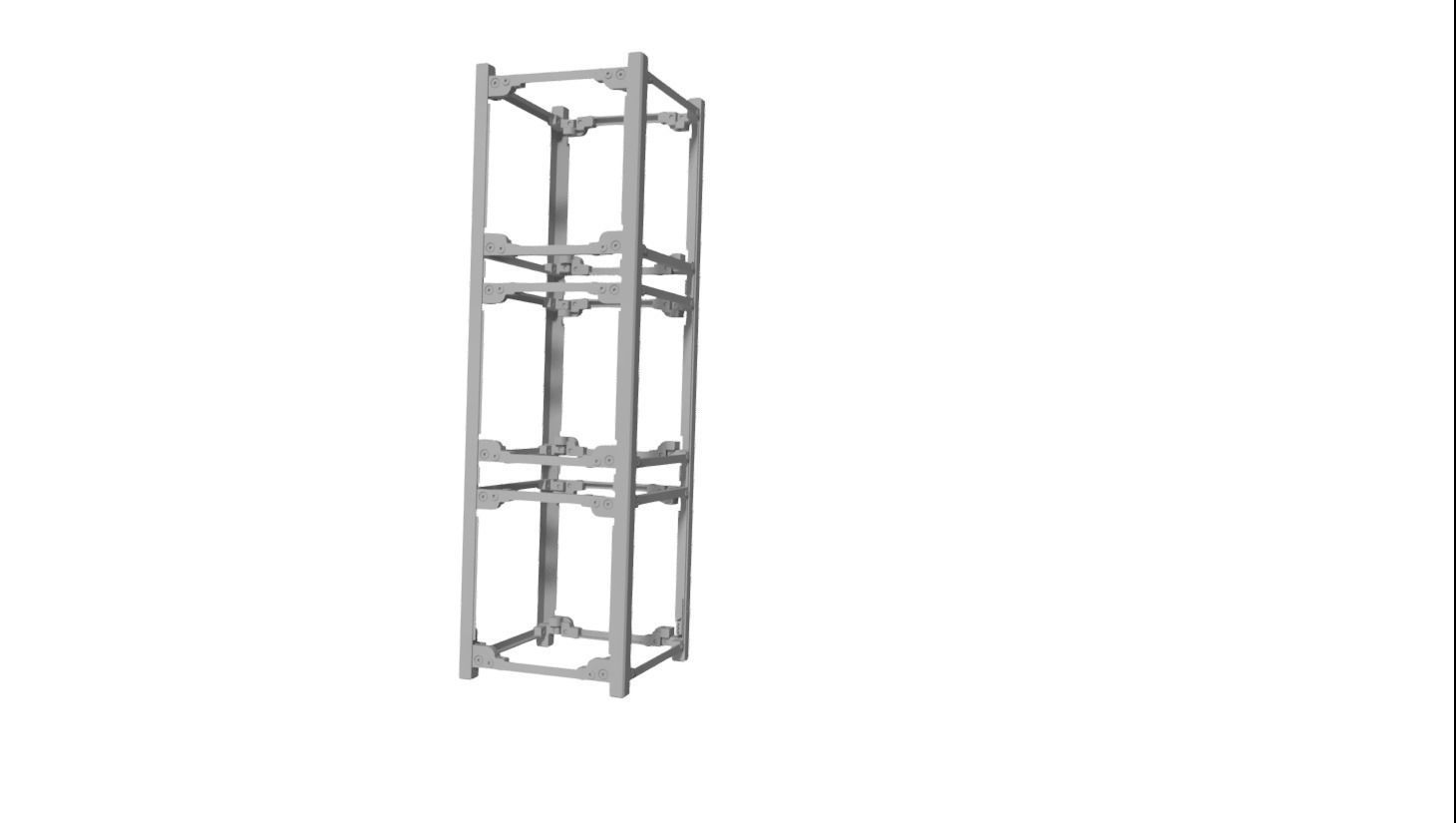 CubeSat 3U frame structure 3D model_2
