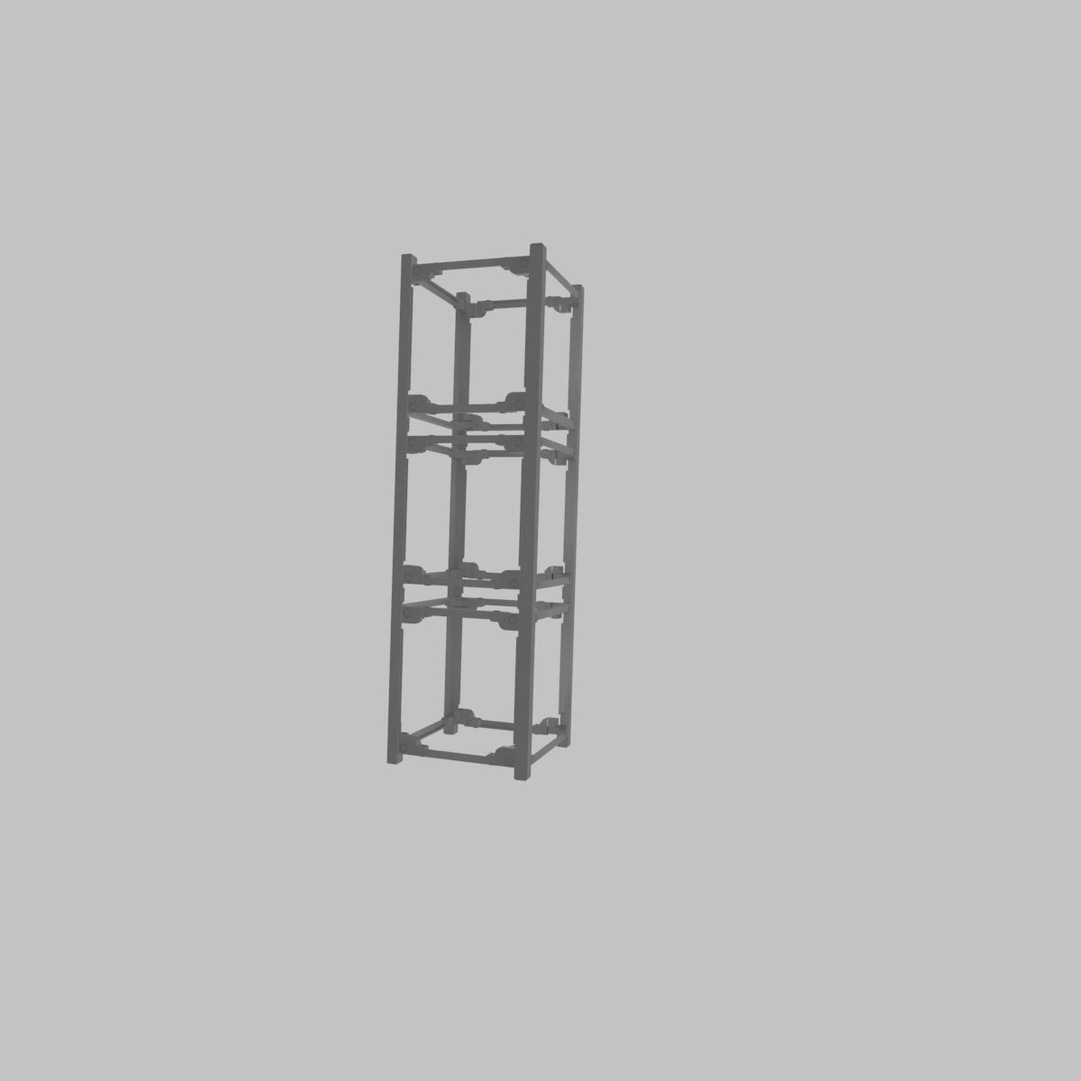 CubeSat 3U frame structure 3D model_3