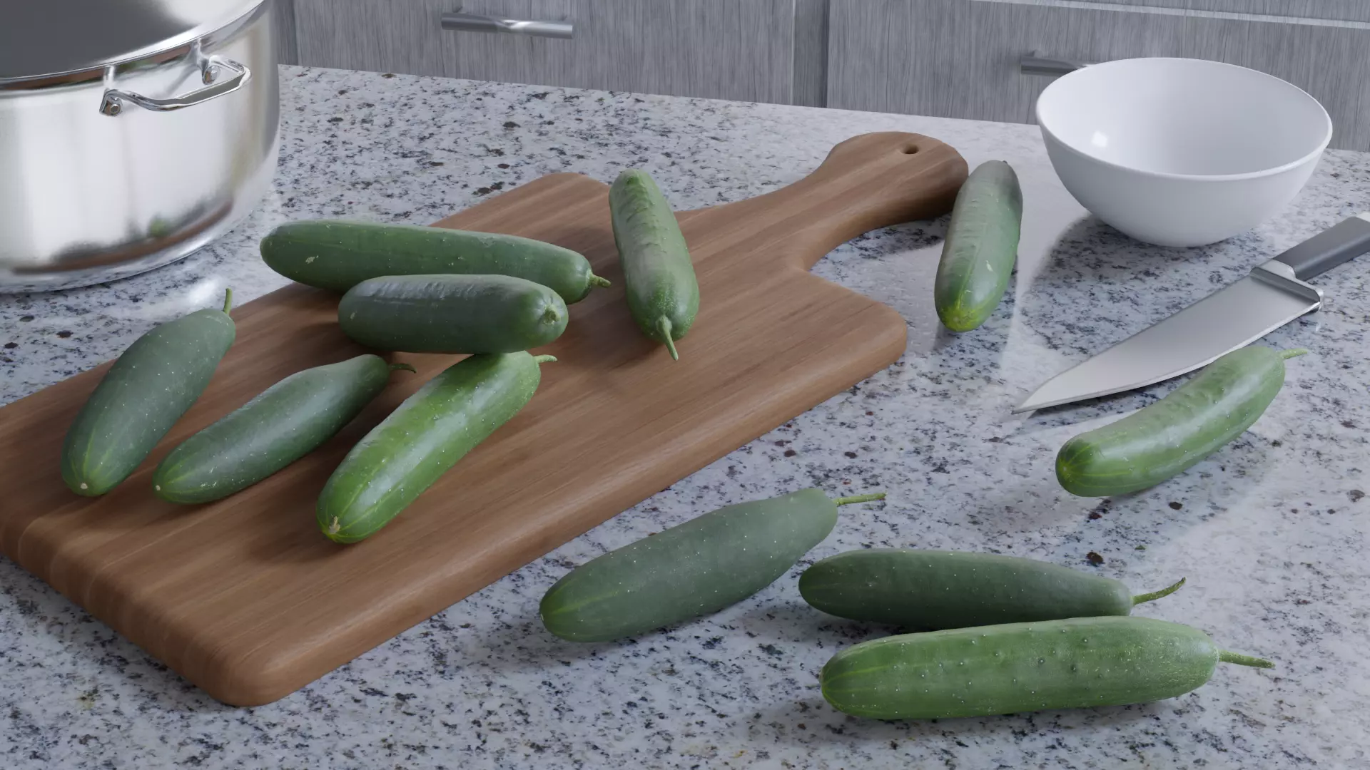 Photoscanned Cucumber Vol 1 Low-poly 3D model_0