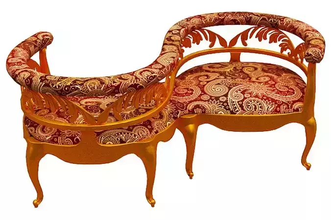 Antique courting chair