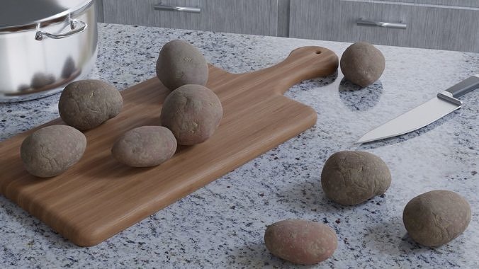 Photoscanned PotatoRound Vol 1 Low-poly 3D model