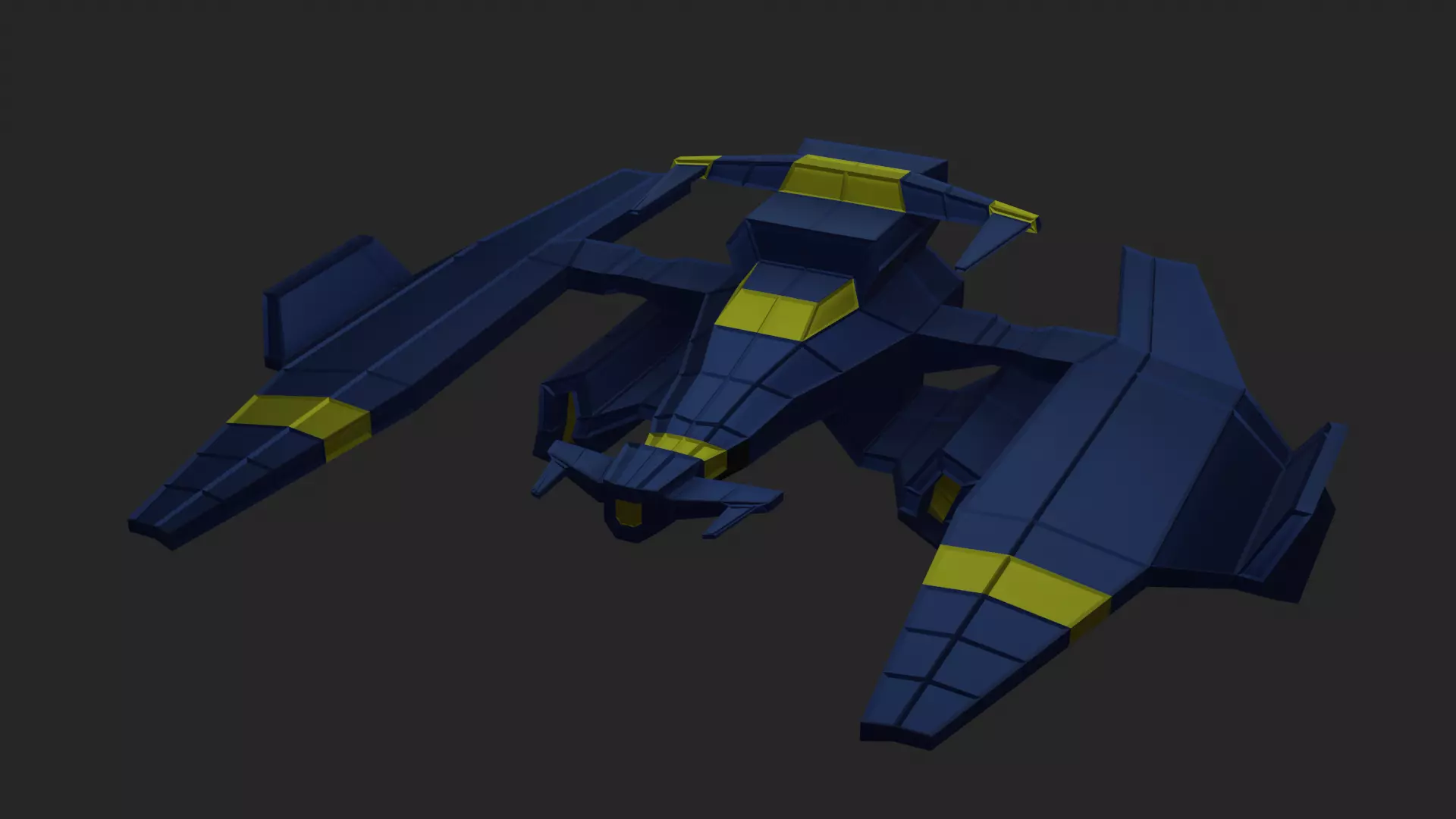 Low poly spaceship Low-poly 3D model_0