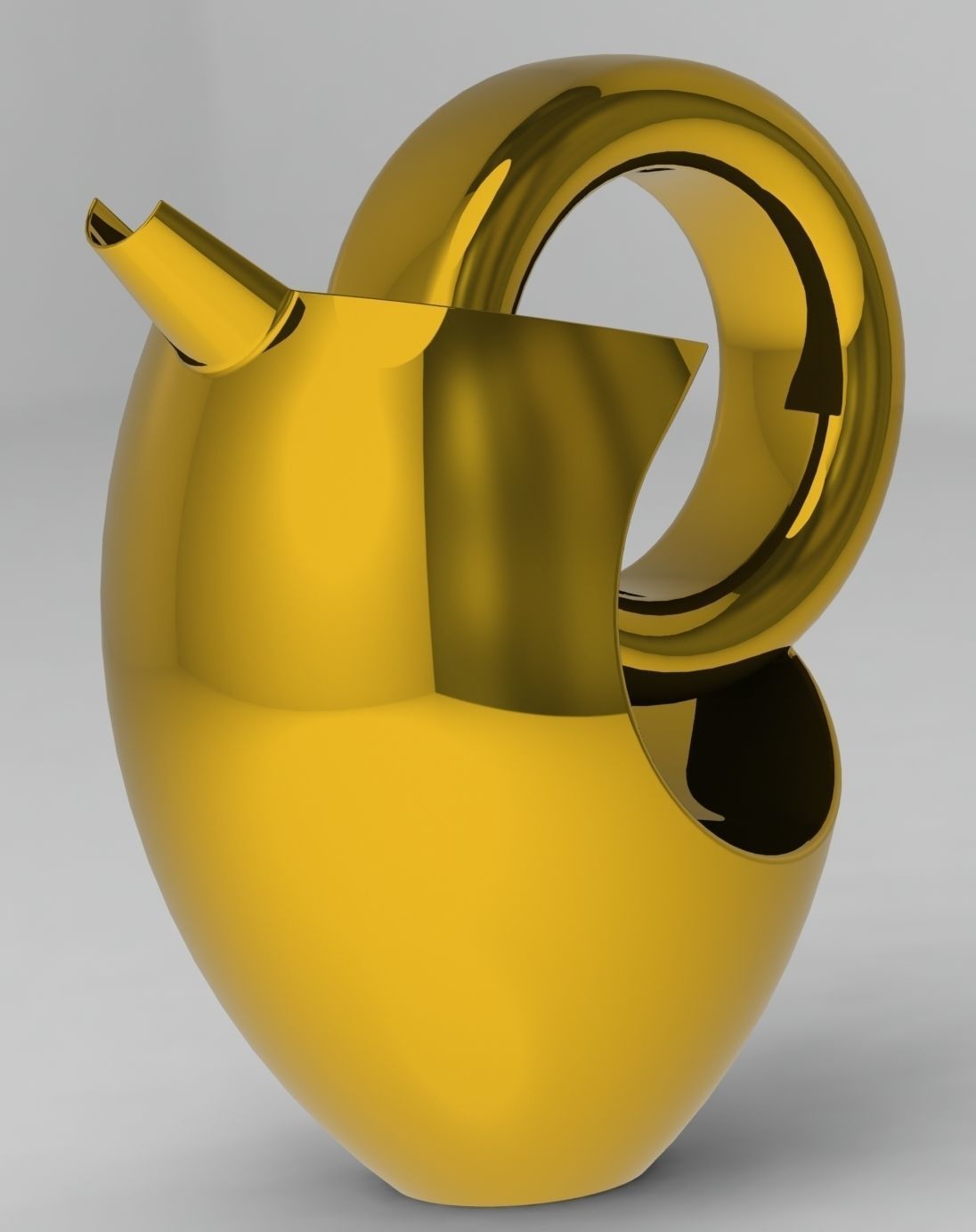 Bird Jug with a great spout Low-poly 3D model_9
