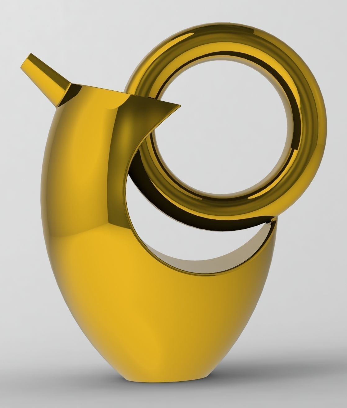 Bird Jug with a great spout Low-poly 3D model_10