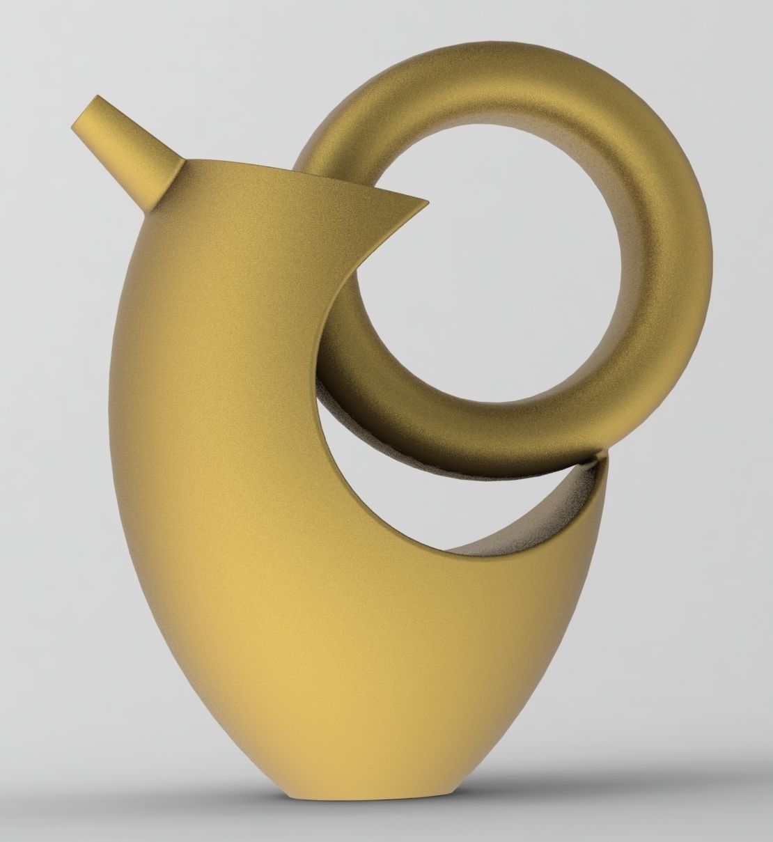 Bird Jug with a great spout Low-poly 3D model_1