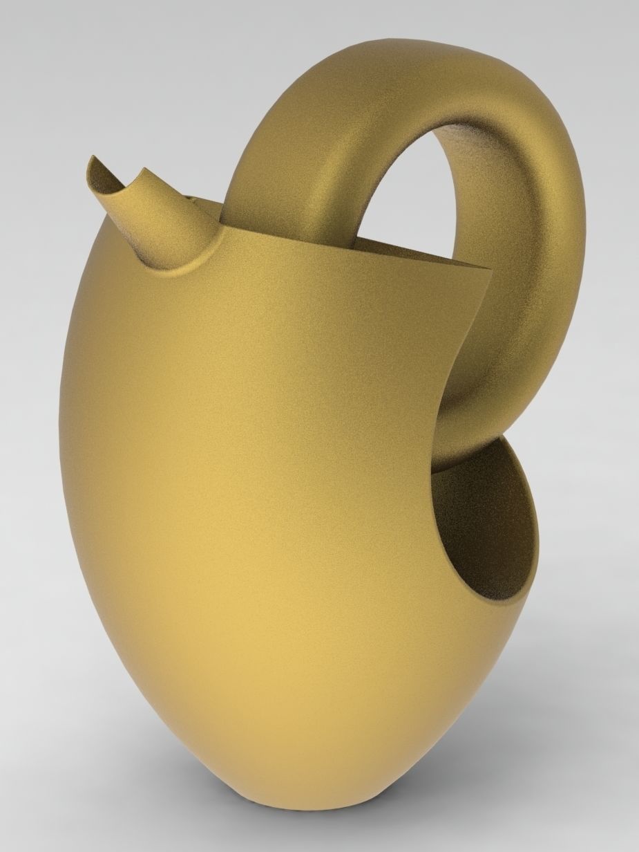 Bird Jug with a great spout Low-poly 3D model_7