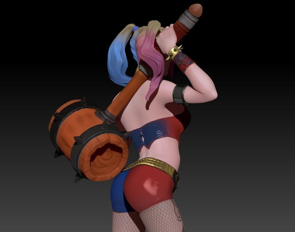 Harley Quinn Statue - Statue 3D print model fanart  3D print model_16