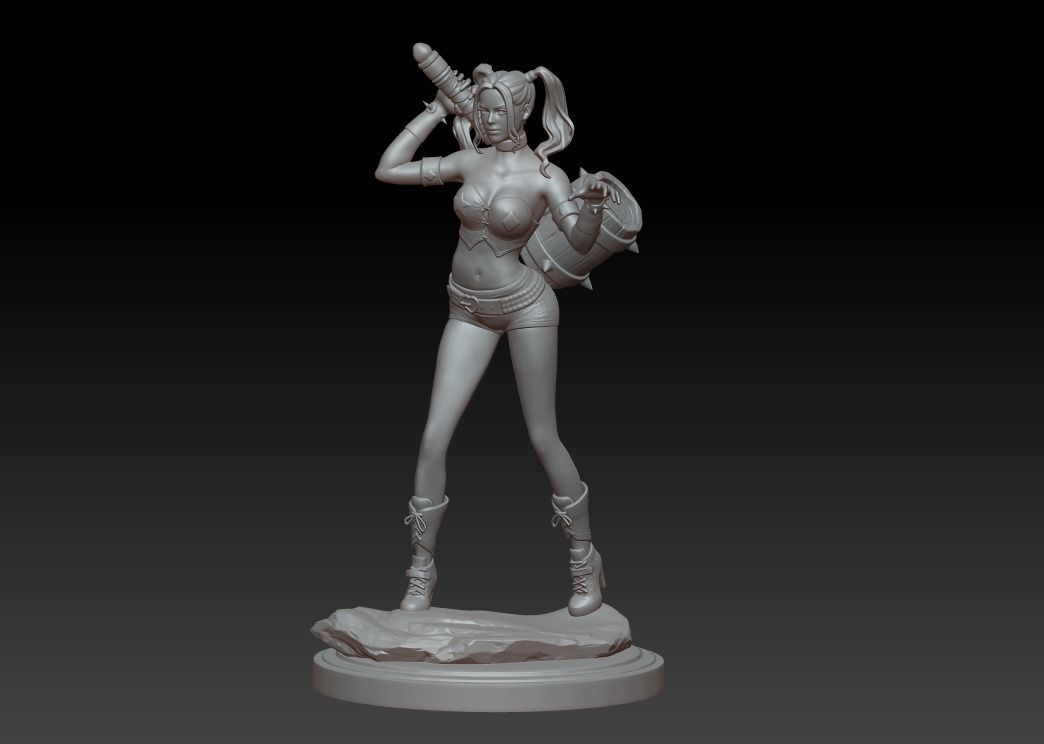 Harley Quinn Statue - Statue 3D print model fanart  3D print model_15