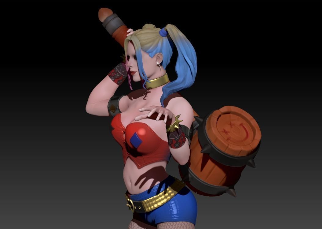Harley Quinn Statue - Statue 3D print model fanart  3D print model_29