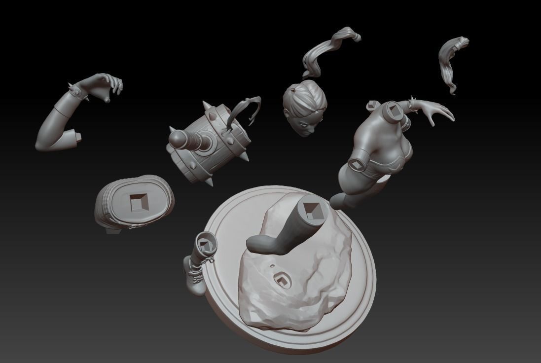 Harley Quinn Statue - Statue 3D print model fanart  3D print model_13