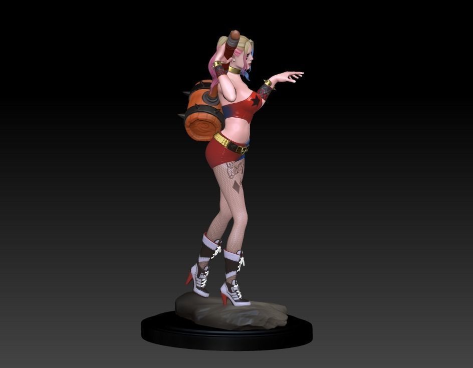 Harley Quinn Statue - Statue 3D print model fanart  3D print model_23