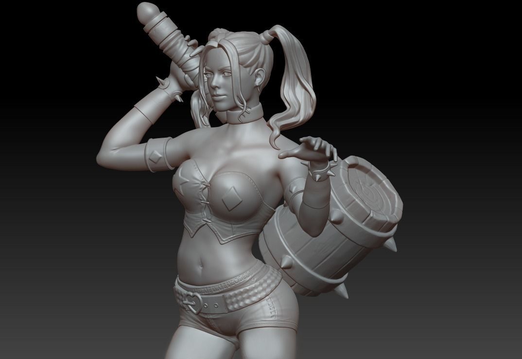 Harley Quinn Statue - Statue 3D print model fanart  3D print model_14