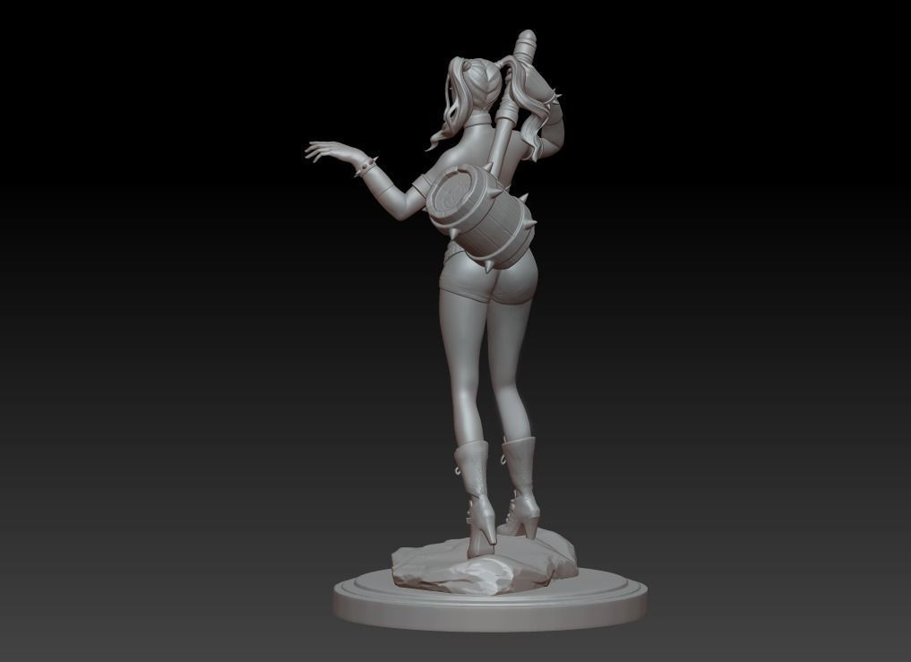 Harley Quinn Statue - Statue 3D print model fanart  3D print model_9