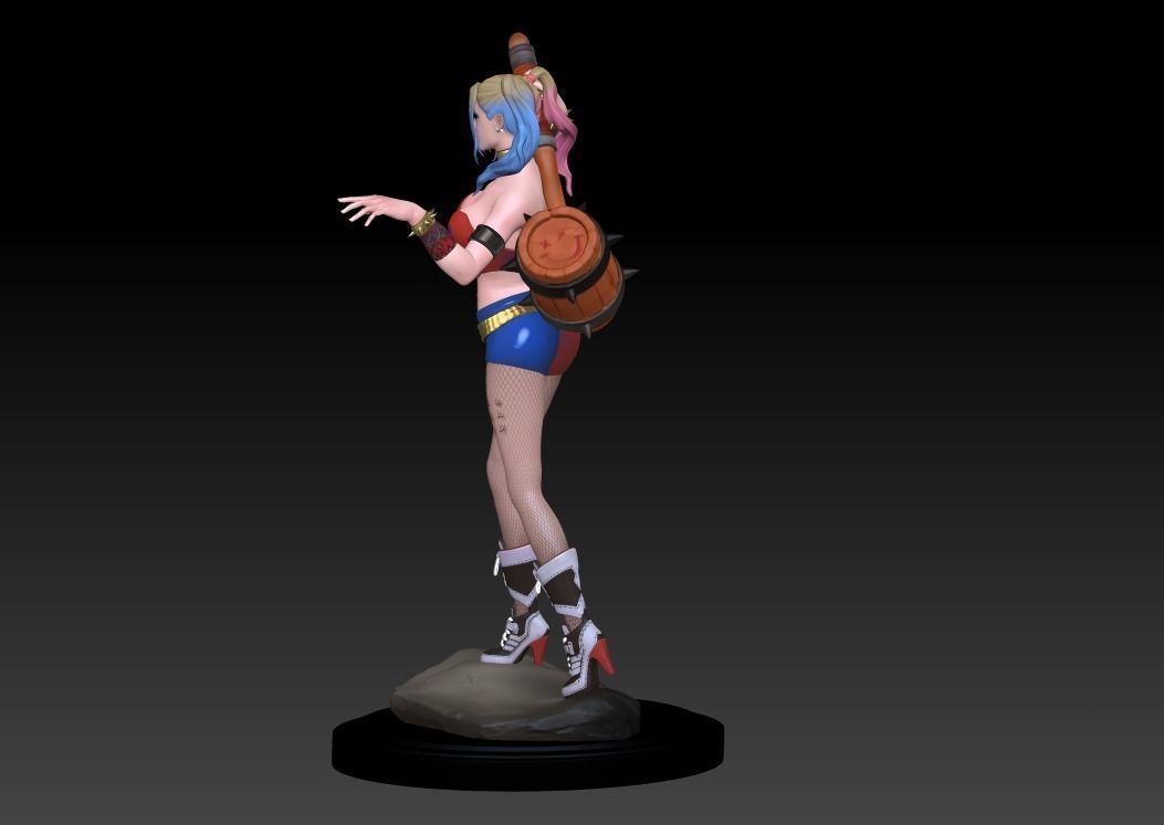 Harley Quinn Statue - Statue 3D print model fanart  3D print model_18