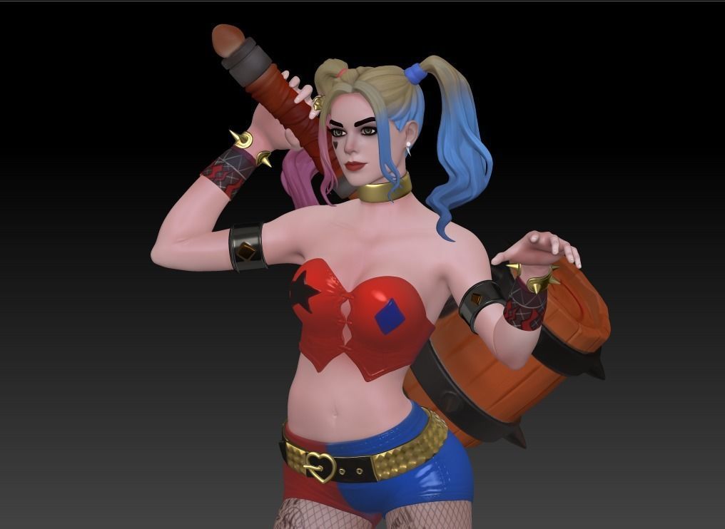 Harley Quinn Statue - Statue 3D print model fanart  3D print model_5