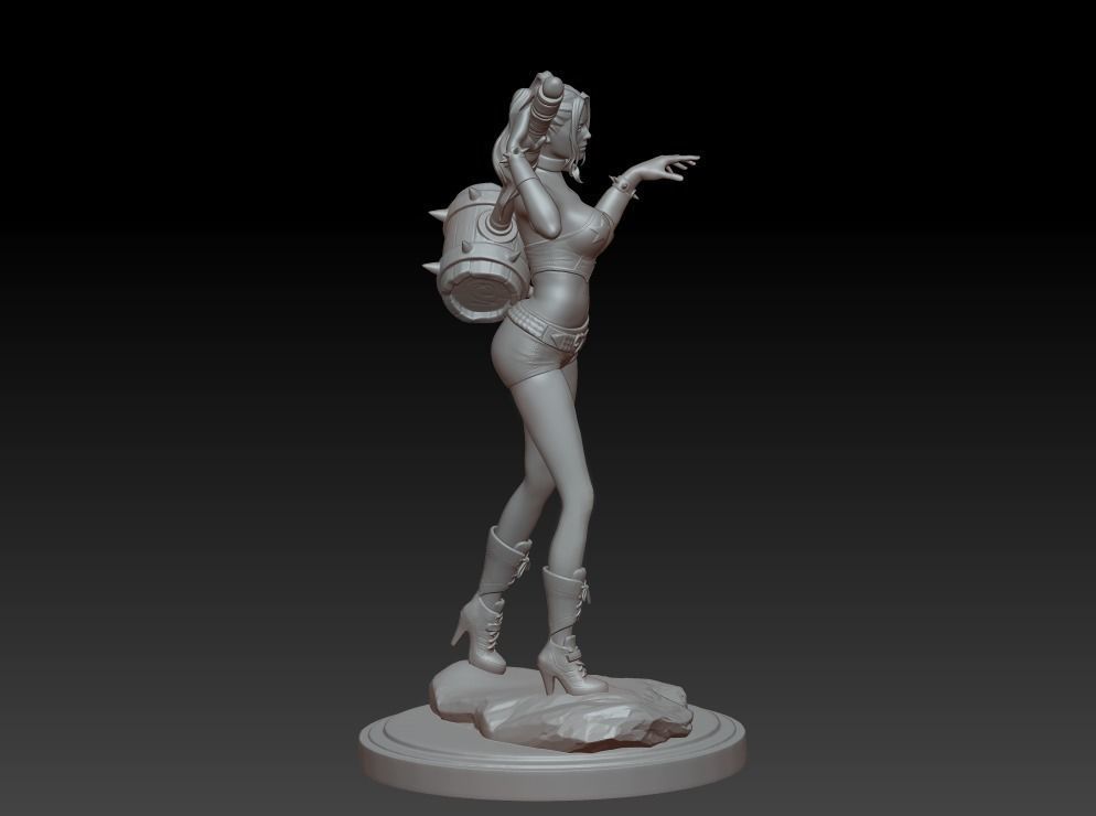 Harley Quinn Statue - Statue 3D print model fanart  3D print model_7