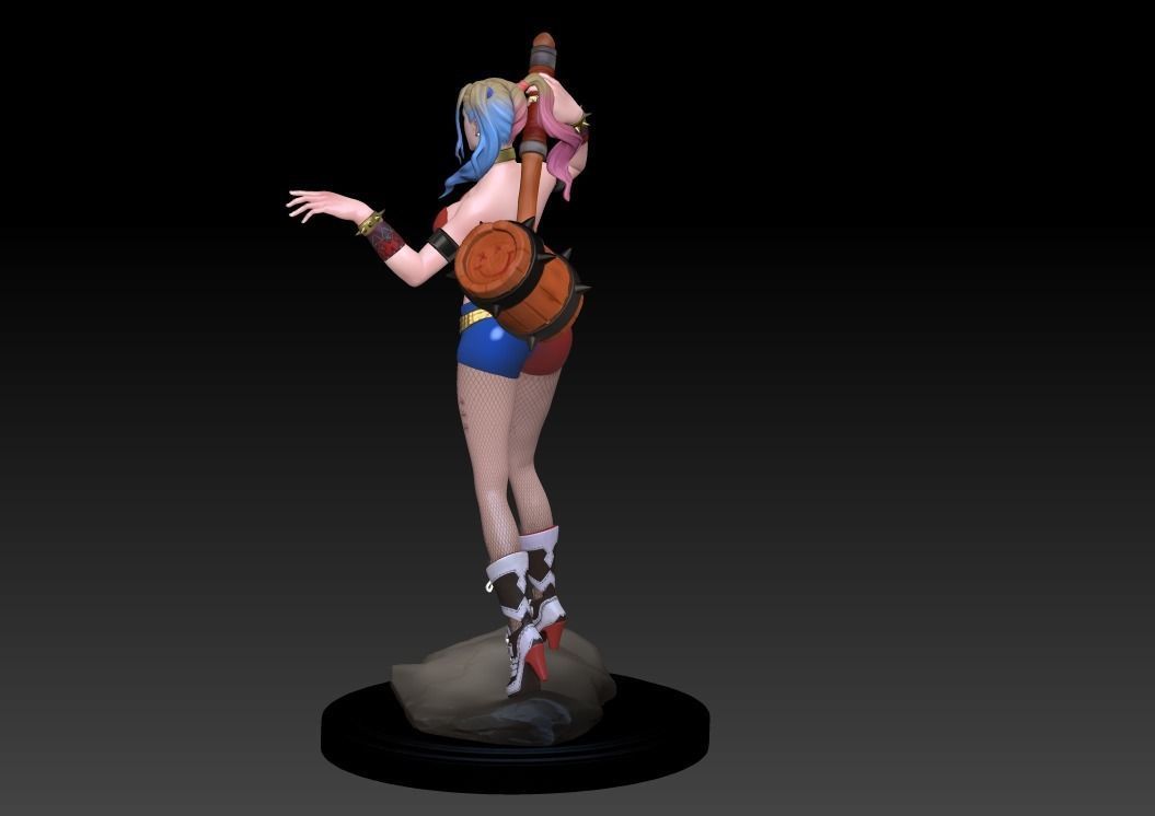 Harley Quinn Statue - Statue 3D print model fanart  3D print model_22