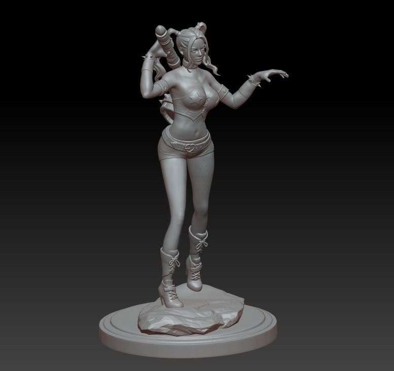 Harley Quinn Statue - Statue 3D print model fanart  3D print model_6