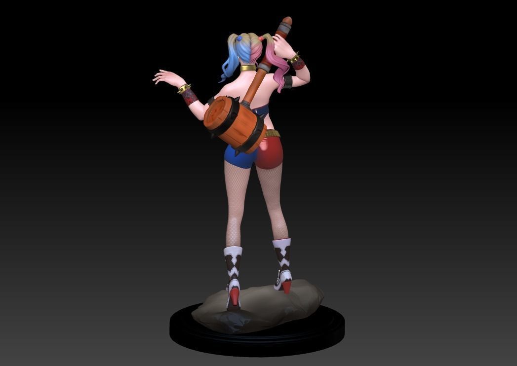 Harley Quinn Statue - Statue 3D print model fanart  3D print model_11
