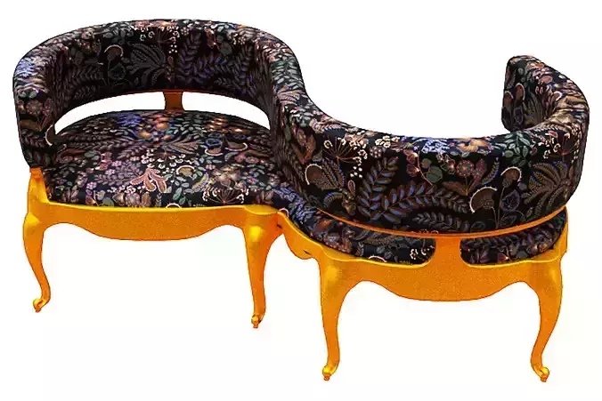 Antique courting chair