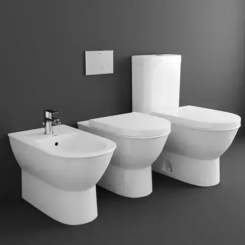 Duravit Darling New Toilet and Bidet Floor Standing 3D model