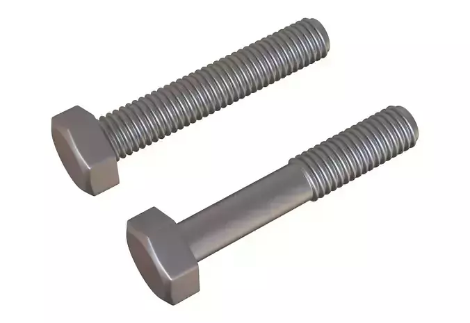 Hex bolts 3D Model