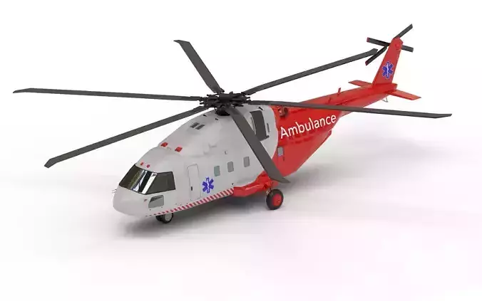 Medical helicopter lowpoly Low-poly 3D model