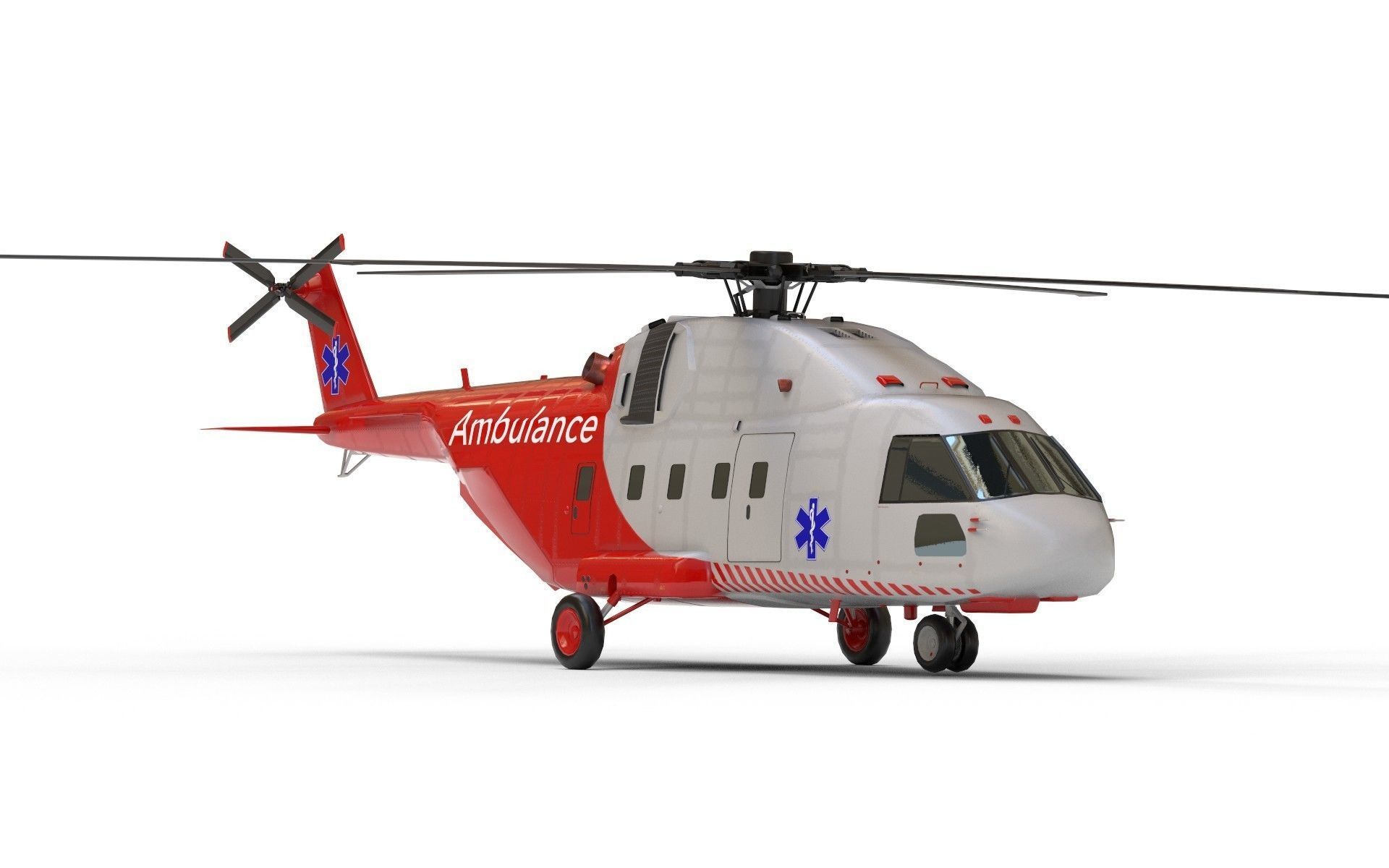 Medical helicopter lowpoly Low-poly 3D model_2