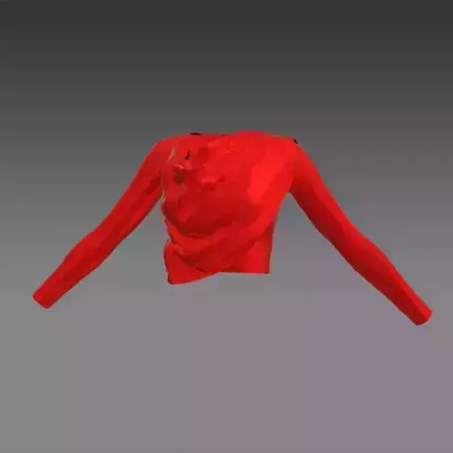 BLOUSE SILK SATIN LOOK RED