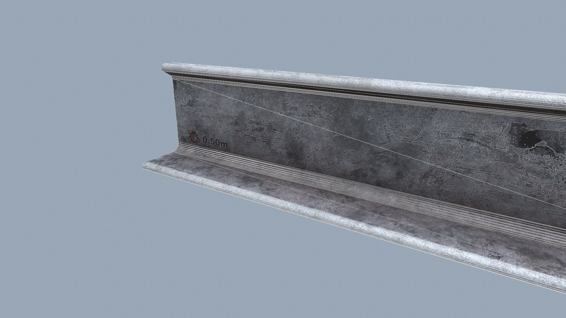Angle Steel Beam SMB Low-poly Model Low-poly 3D model_3