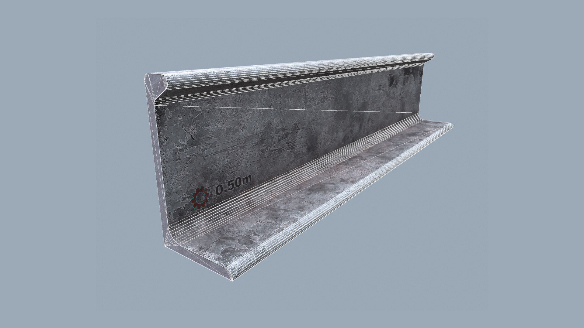 Angle Steel Beam SMB Low-poly Model Low-poly 3D model_5