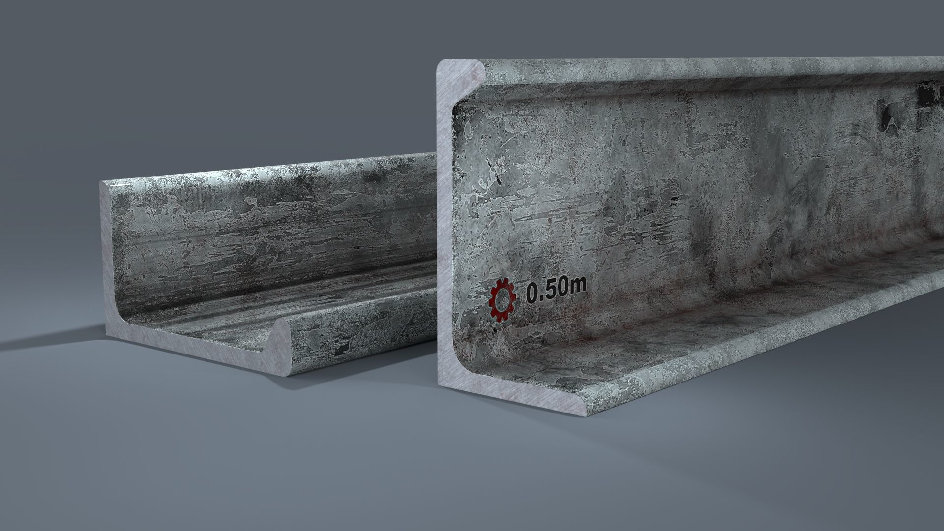 Angle Steel Beam SMB Low-poly Model Low-poly 3D model_13