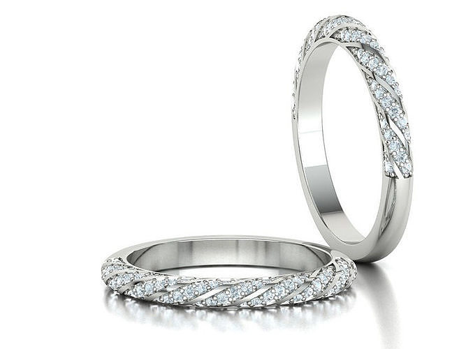 Twisted Diamond Eternity Ring 3Dprint model 0357 3D print model