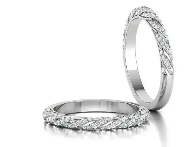Twisted Diamond Eternity Ring 3Dprint model 0357