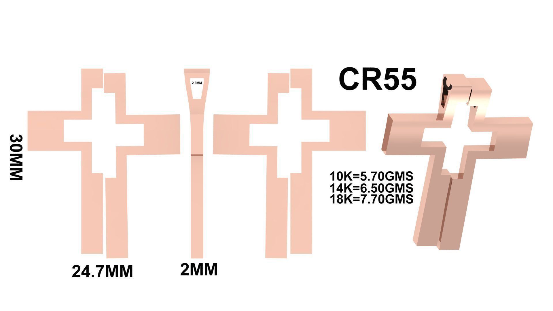 CROSS PENDANT CR55 3D print model_6