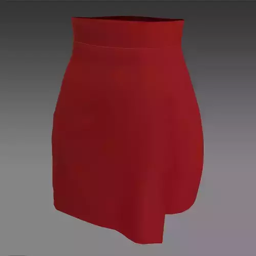 SKIRT RED MATTE  LOOK FASHION
