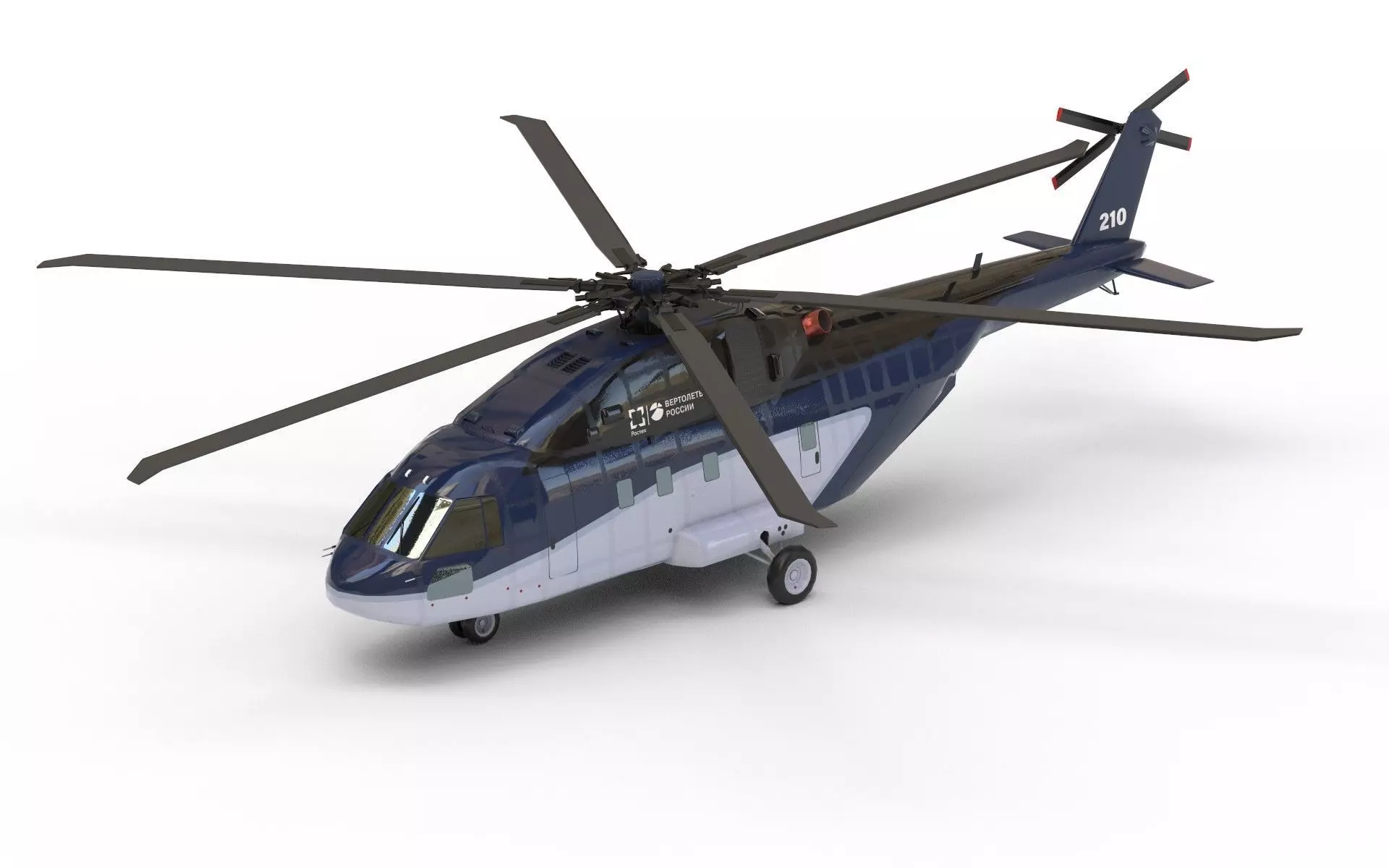 Civil helicopter lowpoly Low-poly 3D model_0